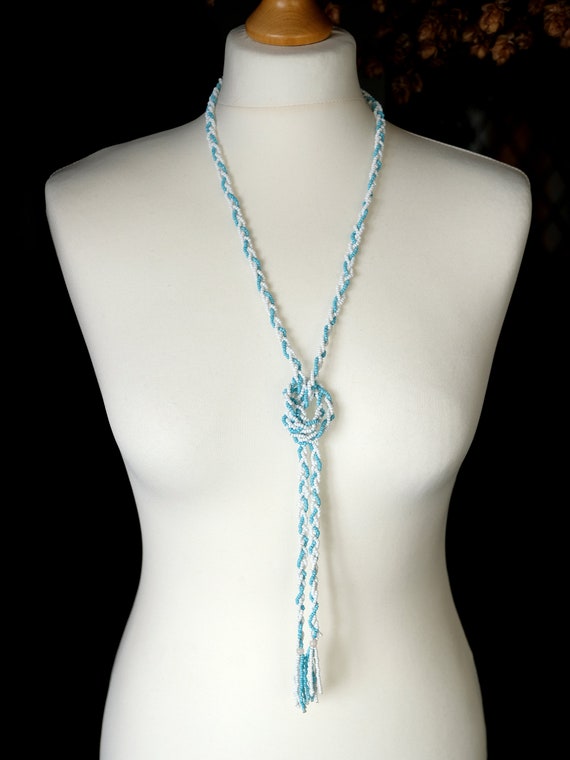 Vintage 1920s Long Flapper Necklace Belt Lariat W… - image 2