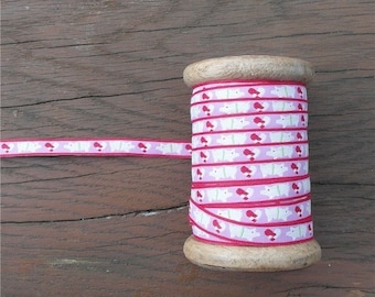 Webband Rosa mit Schweinchen 1 cm breit aspegren