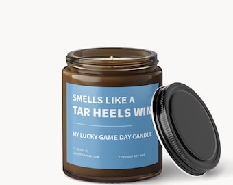 Vela perfumada "Tar Heels Win": Decoración para el día del partido de la UNC