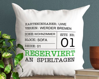 Kissen personalisiert / Geschenk für Männer Fußball