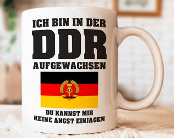 Tasse avec inscription DDR - Cadeau homme Allemagne de l'Est - Ossi - Tasse amusante - Idée cadeau pour les citoyens est-allemands