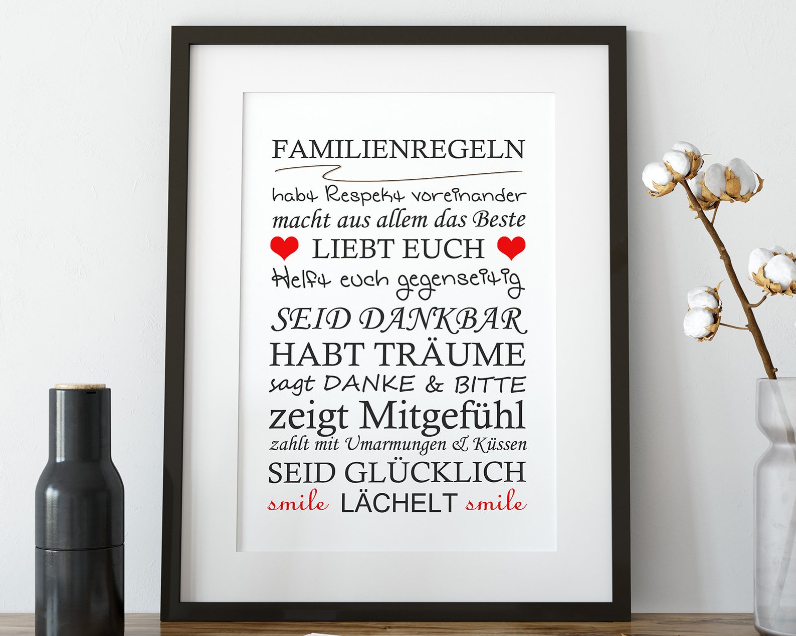 Print family Rules Art Print Wall Decoration Etsy