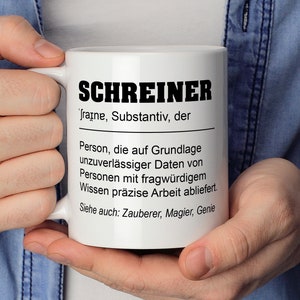 Personalierte Tischler Tasse Mit Namen - Hobel Motiv Becher 330ml Geschenk