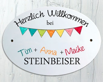 Türschild Familie personalisiert