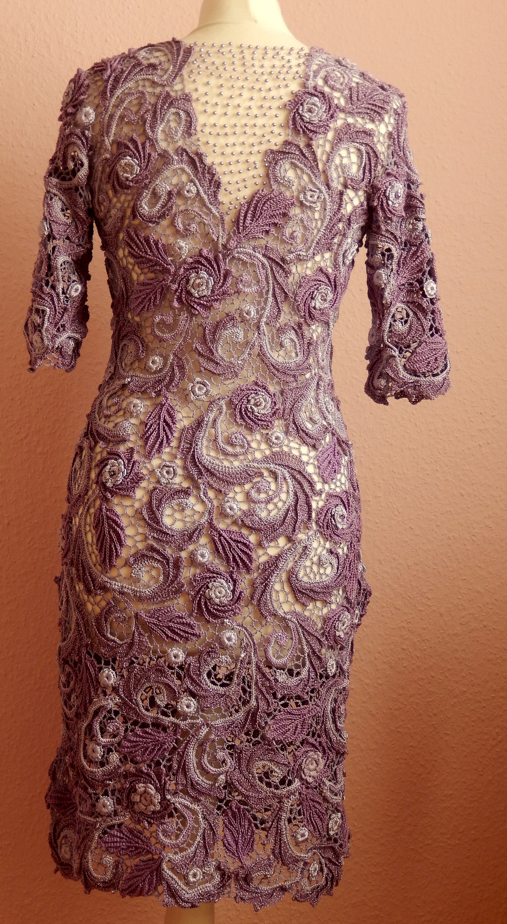 Vestido GEH KELT Gr 34 44real Hecho A Mano Etsy