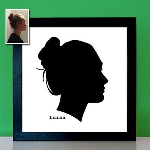 Paper cut silhouette classic profile picture portrait based on template image 1