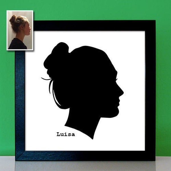 Scherenschnitt Silhouette klassisches Profilbild - Portrait nach Vorlage