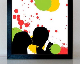 Regalo personalizado para hombres - Paper Cut Love Declaration Favorite Person Lovers Colorful Pop Art Picture