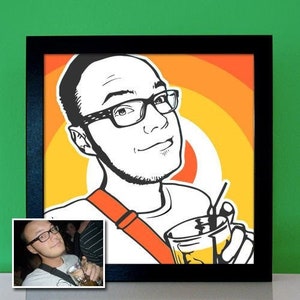 Personalized Birthday Gift for Men - Pop Art Portrait After Photo