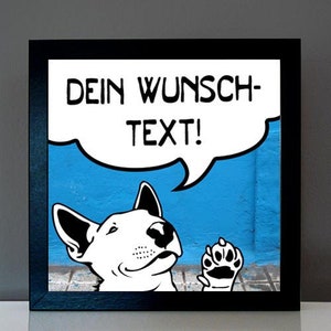 Bull Terrier Comic personalized funny dog picture with own text Gifts for dog owners image 2