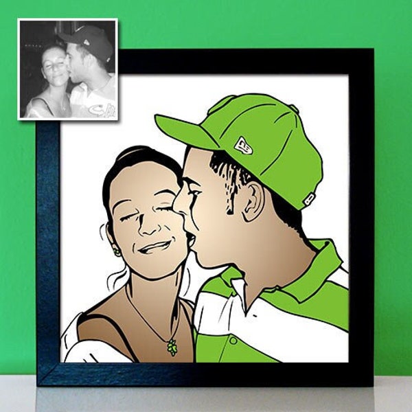 Personalisiertes Paarportrait - Geschenk aus Liebe - PopArt Bild vom Foto – Geburtstagssgeschenk für den Partner