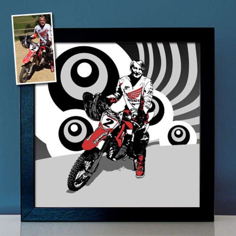 Pop Art Picture after Photo Car Motorcycle Classic Car as a Personalized Gift for Men Man Gift Idea for Car Fans image 7