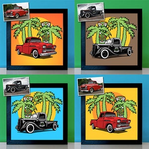 Pop Art Picture after Photo Car Motorcycle Classic Car as a Personalized Gift for Men Man Gift Idea for Car Fans image 10