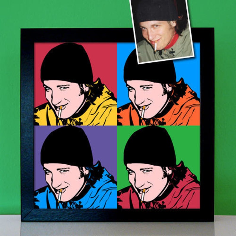Gift for cool men personalized pop art portrait portrait picture from photo paint let fancy gift gift idea for husband image 1
