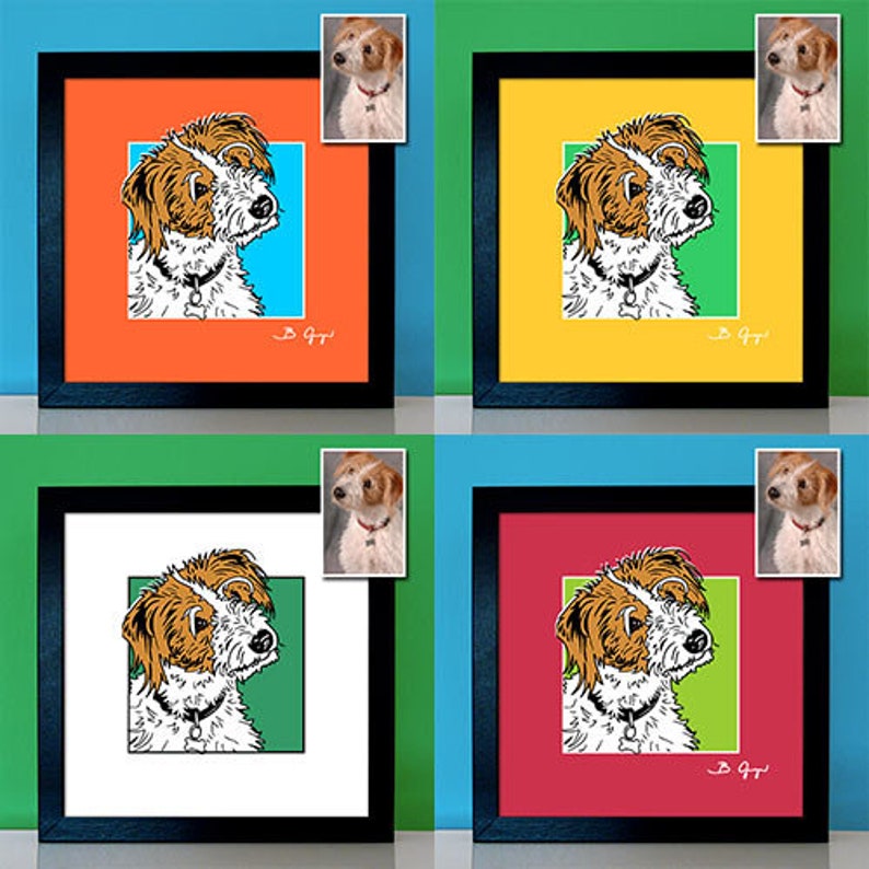Australian Shepherd PopArt Poster Leinwand Tierportrait Hunde