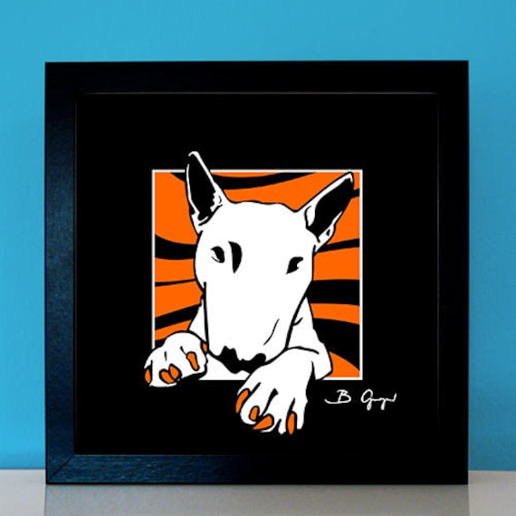 POP ART 70er Jahre Retro Bild Bullterrier Mini Bully Poster Geschenke Bulli