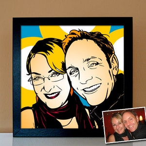 Pop Art Couple Portrait Personalized Photo RETRO Picture, Gift for Wedding Anniversary Silver Wedding Christmas image 9