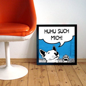 Bull Terrier Comic personalized funny dog picture with own text Gifts for dog owners image 3