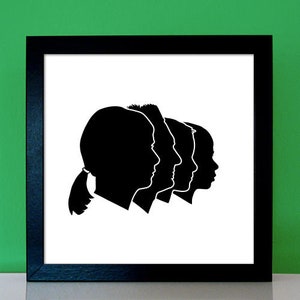 Paper cut silhouette classic profile picture portrait based on template image 5