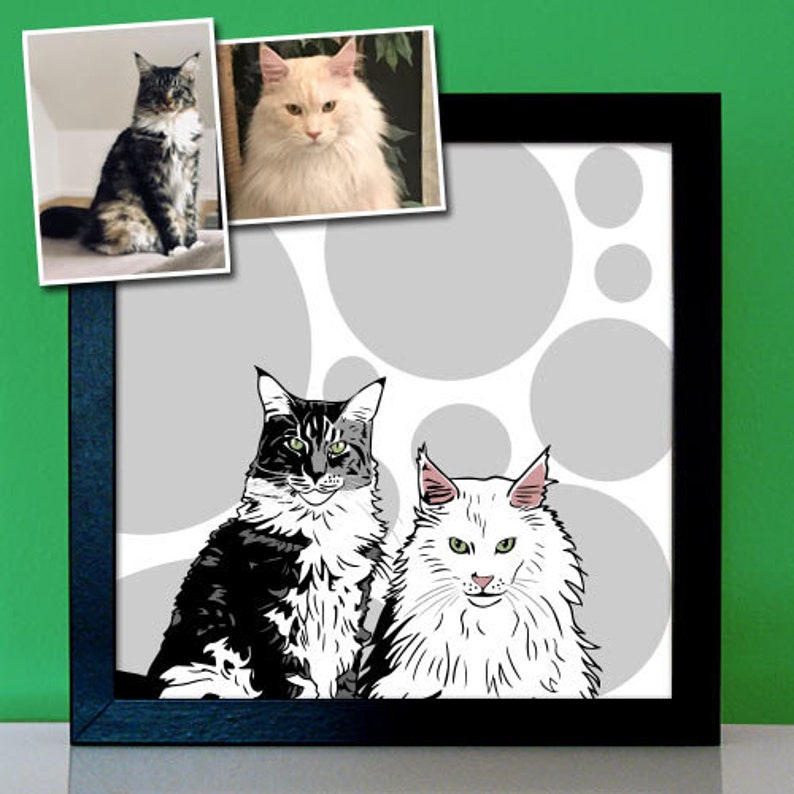 Personalized Cat Portrait Animal Portrait by Photo Pop Art Cat Cat Kitten Portrait image 5