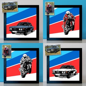 Pop Art Picture after Photo Car Motorcycle Classic Car as a Personalized Gift for Men Man Gift Idea for Car Fans image 8