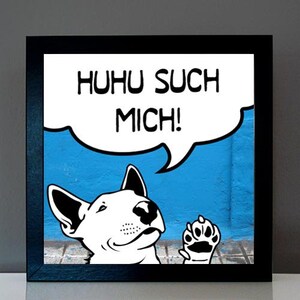 Bull Terrier Comic personalized funny dog picture with own text Gifts for dog owners image 4