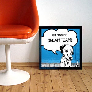 Dalmatiner mit Sprechblase personalisiertes Bild Comic mit Spruch