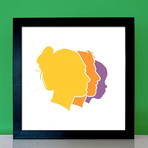 Paper cut silhouette classic profile picture portrait based on template image 4
