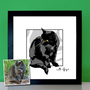 Personalized Cat Portrait Animal Portrait by Photo Pop Art Cat Cat Kitten Portrait image 3