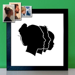 Paper cut silhouette classic profile picture portrait based on template image 3