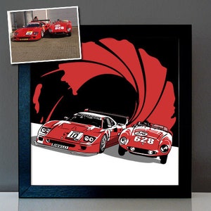 Pop Art Picture after Photo Car Motorcycle Classic Car as a Personalized Gift for Men Man Gift Idea for Car Fans image 2