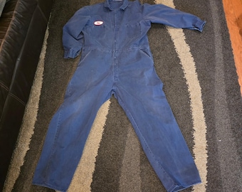 Todd Uniform Coverall 48R Blue Vintage Snap Front FADED Workwear USA Phil Patch