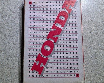 Honda Vintage Motorcycle Playing Cards, "Follow the Leader", Red White