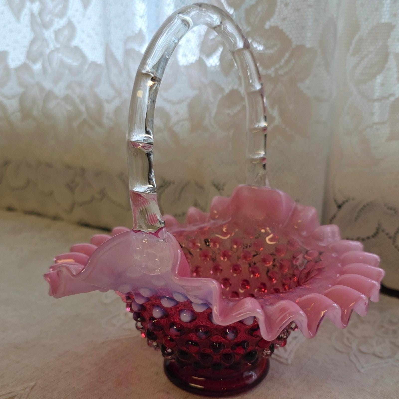 Fenton Pink Basket - Etsy