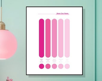 Barbie Color Palette Wall Art | Barbiecore | Modern Barbie Poster | Room Decor | Digital Print Download | Printable | Instant Download