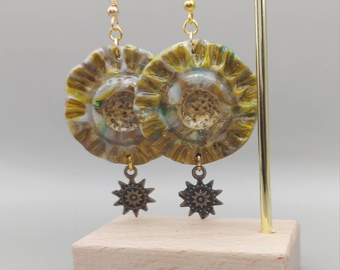 Modern polymer clay earrings