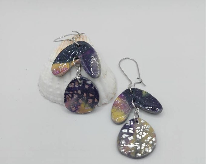 Modern polymer clay earrings