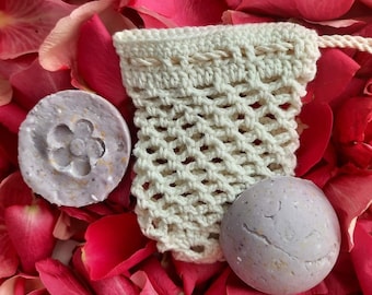 Knitted Cotton Pouch to store your beloved piece of soap