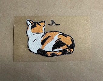 Naszywki do prasowania z haftem Calico Cat, aplikacja z motywem kota