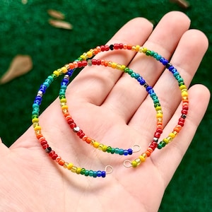 Pulsera del Orgullo, joyería con la bandera del Orgullo LGBTQ+, brazalete de cuentas de vidrio