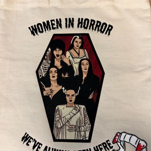 Cabas en toile Women in Horror, écussons brodés