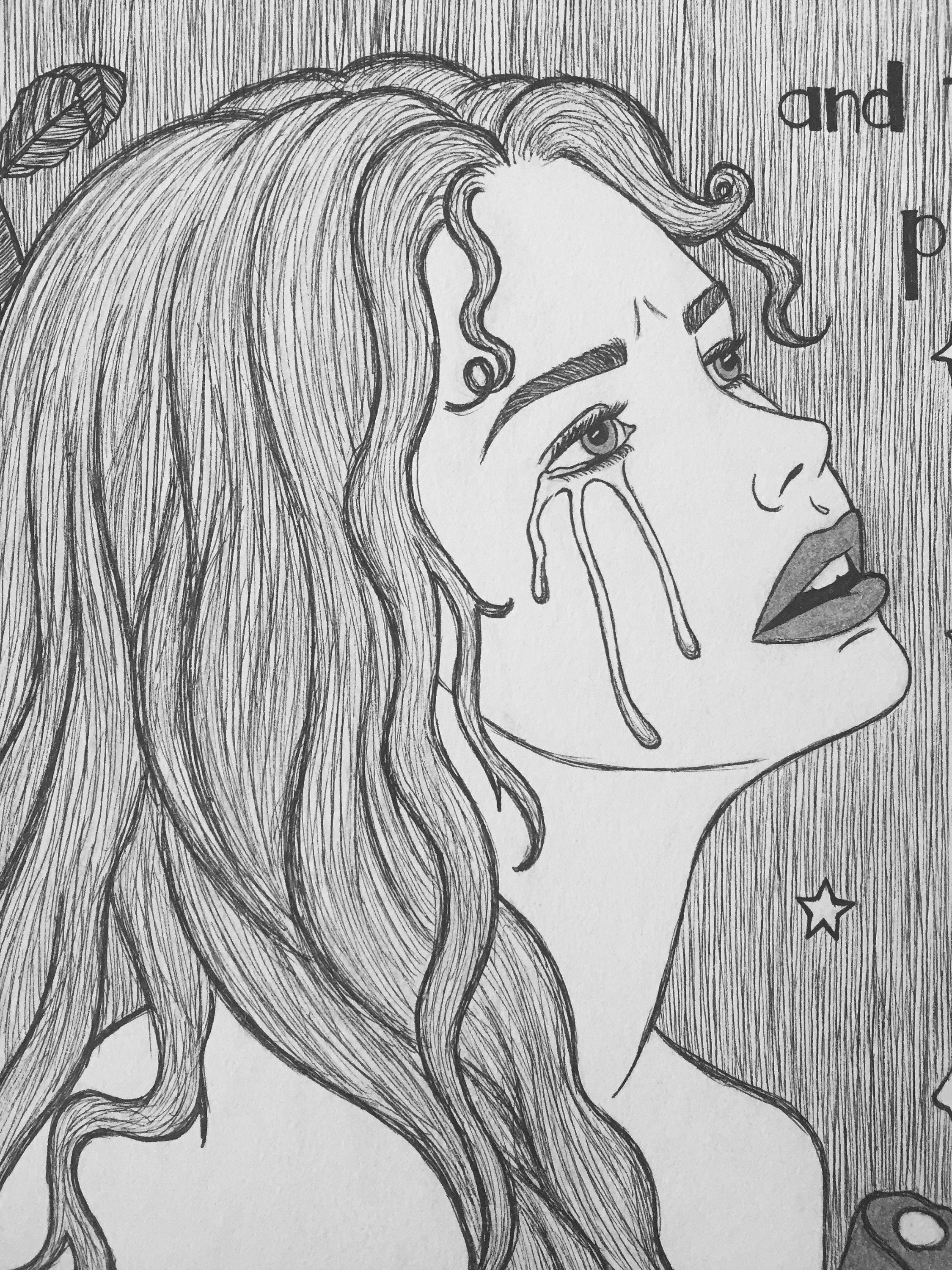 Handless Drawing The Handless Maiden Pen & Ink Print 5x7 Fairytale Folklore Wild Woman ...