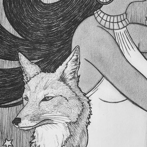 Mama Quilla Moon Mother of the Inca 8x10 Pen & Ink Inca Latina Goddess ...