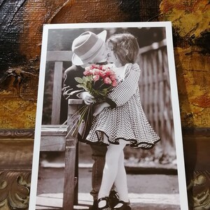 carte de Saint-Valentin vintage, amour intemporel, mot d'amour français « Plus le Temps Passe, Plus Je t'aime », carte de fiancée, cadeau pour elle