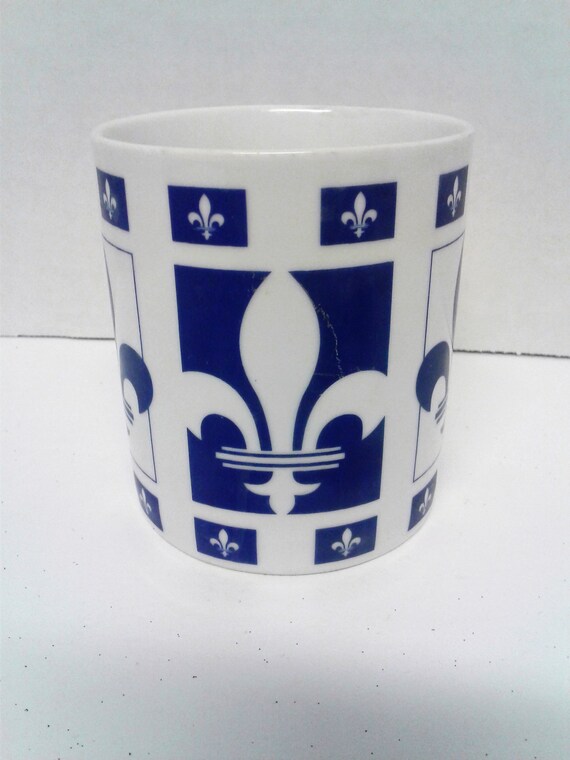 Vintage Coffee Mug From Quebec Canada With Fleur De Lys La Belle Provence Souvenir Coffee Cup