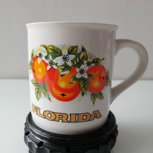 vintage 60s 70s Florida Coffee Mug, Souvenir Coffee Mug w Oranges, Rare Find Mid Century, Retro, Farm Kitchen, Mother's Day Gift, Gifts