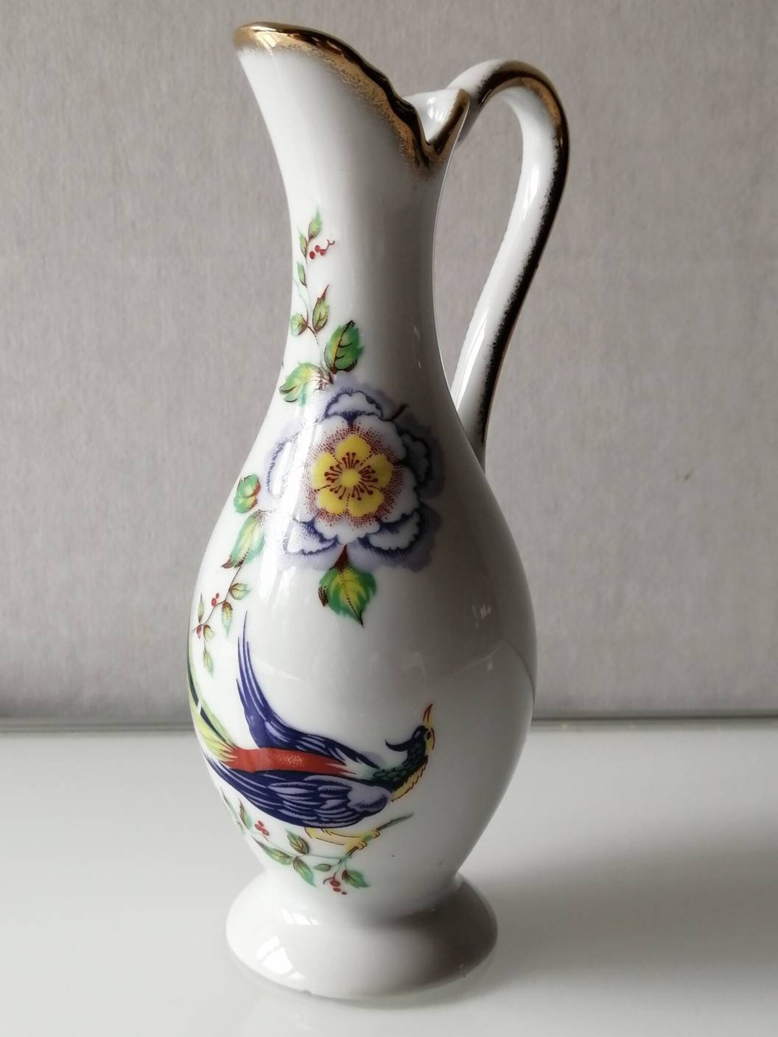 Vintage Small Limoges Floral and Bird Design Vase Multicolor Etsy