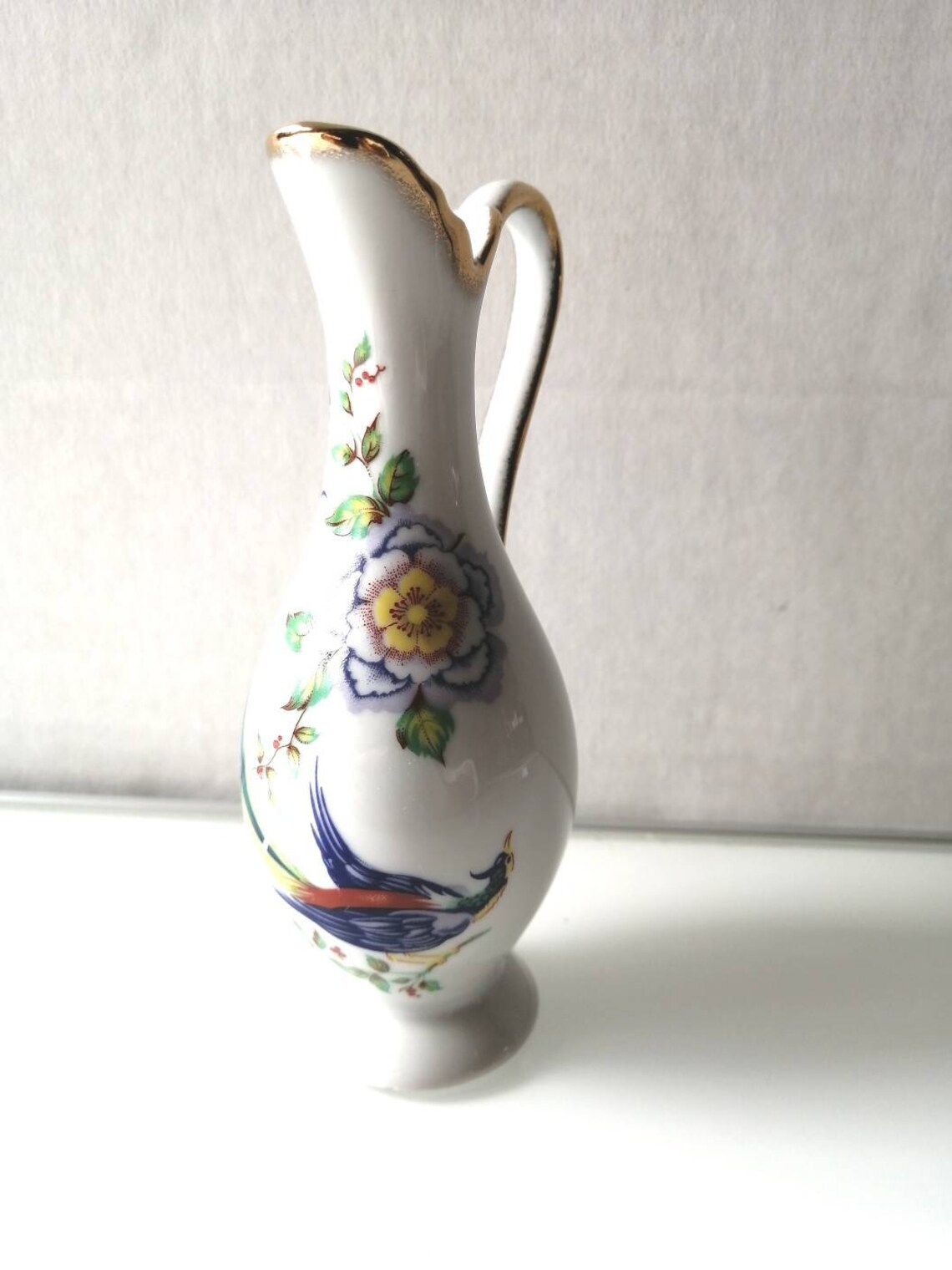 Vintage Small Limoges Floral and Bird Design Vase Multicolor Etsy