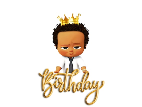 Curly Hair Boss Baby PNG for T-shirt Printing, Birthday PNG, Boss
