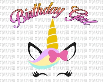 Cumpleañera unicornio png para camiseta, papel de transferencia de calor para todos los colores diseño de camiseta unicorn clipart
